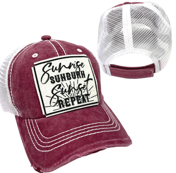 SUNRISE, SUNBURN, SUNSET, REPEAT UNISEX HAT