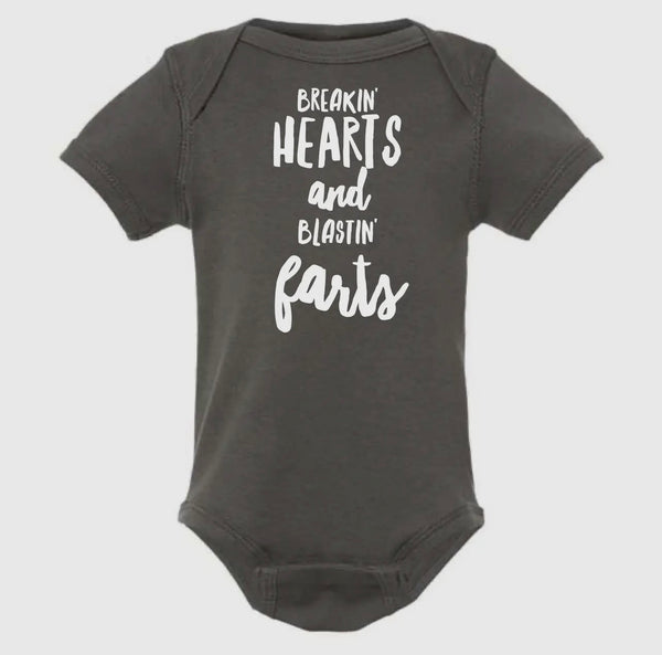 HEARTS AND FARTS ONESIE