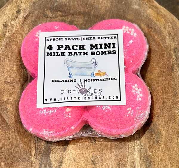 4-PACK OF MINI MILK BATH BOMBS