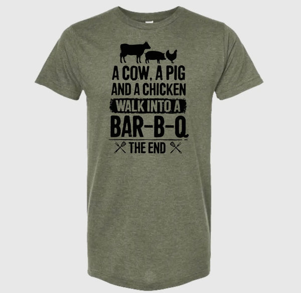 A COW, A PIG WALK T-SHIRT