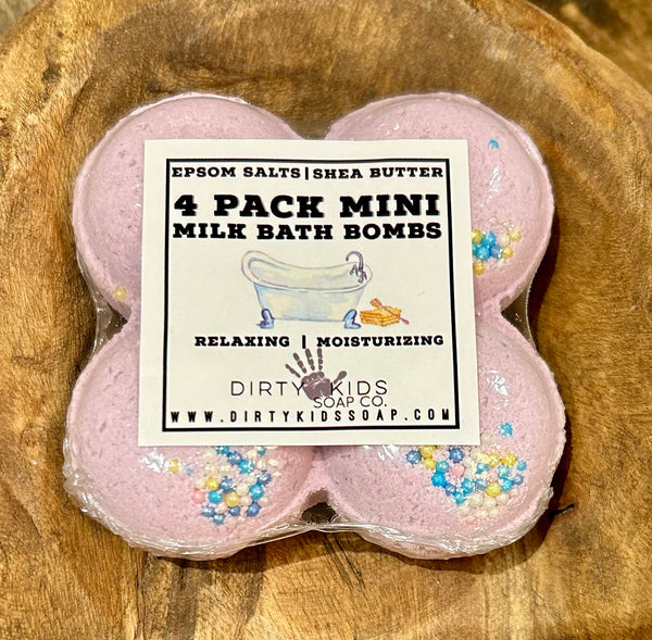 4-PACK OF MINI MILK BATH BOMBS