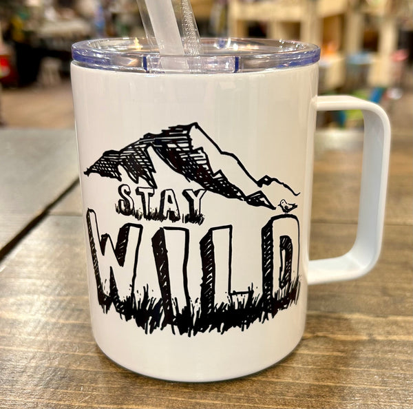 Stay Wild 12oz Metal Tumblers w/ Handle