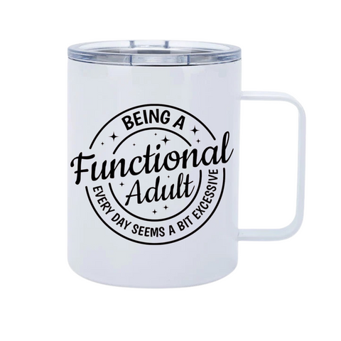 Functional Adult 12oz Metal Tumblers w/ Handle