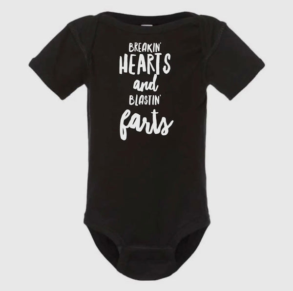 HEARTS AND FARTS ONESIE