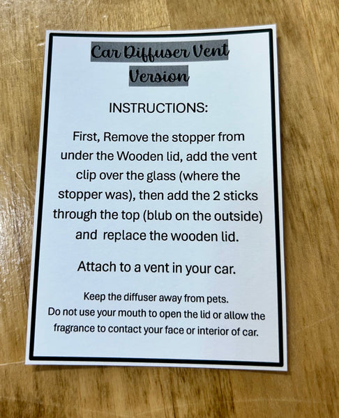 CAR DIFFUSER VENT VERSION