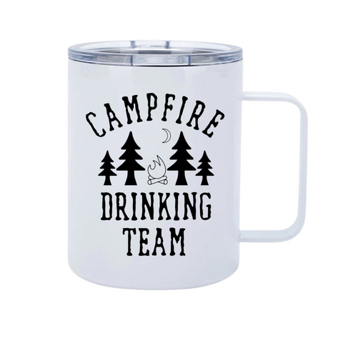 Campfire Drinking Tram 12oz Metal Tumblers w/ Handle