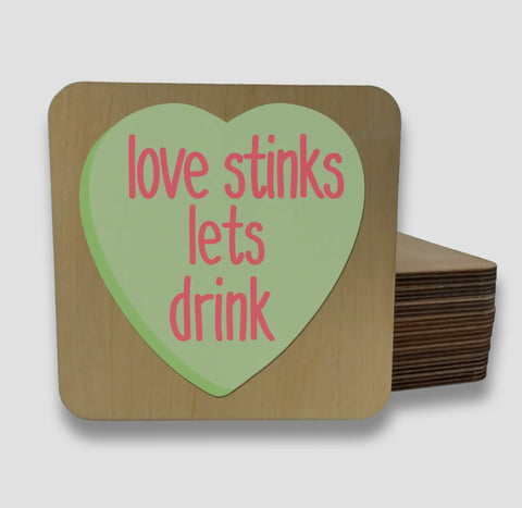 Valentine’s heart love stinks DK MAGNET / DRINK COASTER