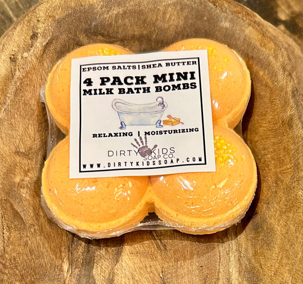 4-PACK OF MINI MILK BATH BOMBS