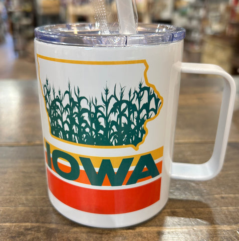 Iowa Retro Corn Field 12oz Metal Tumblers w/ Handle