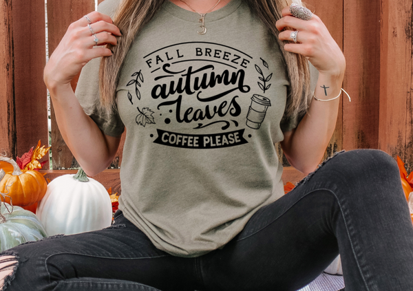 AUTUMN LEAVES COFFEE PLEASE FALL T-SHIRT