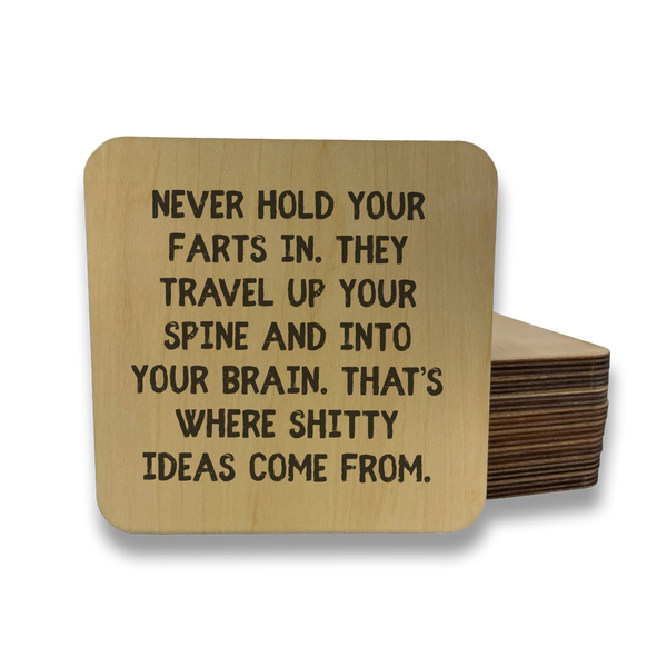 NEVER HOLD IN YOUR FARTS DK MAGNET / DRINK COASTER