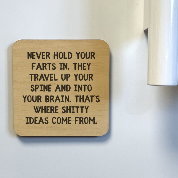 NEVER HOLD IN YOUR FARTS DK MAGNET / DRINK COASTER