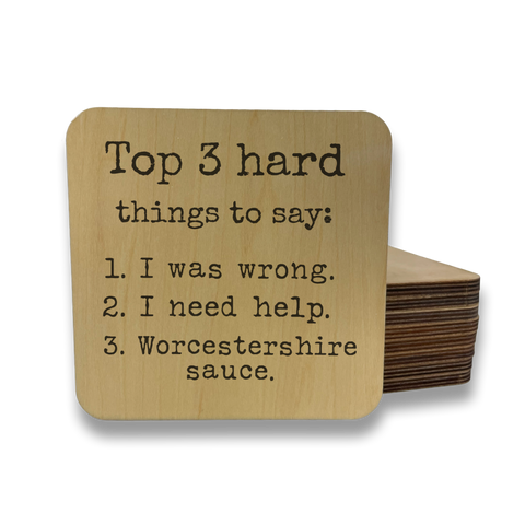 TOP 3 HARD THINGS TO SAY DK MAGNET / DRINK COASTER