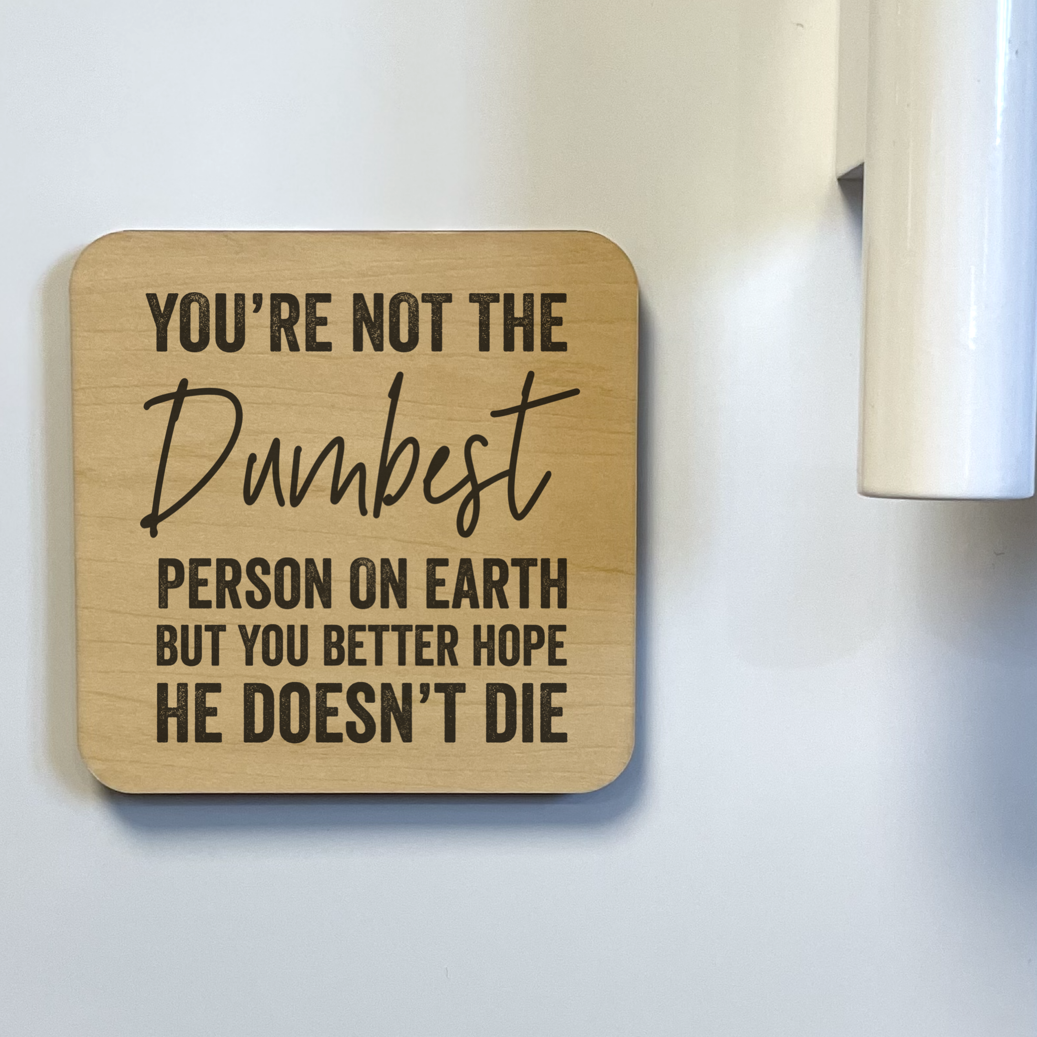 YOU AREN'T THE DUMBEST PERSON DK MAGNET / DRINK COASTER