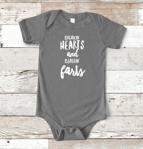 HEARTS AND FARTS ONESIE