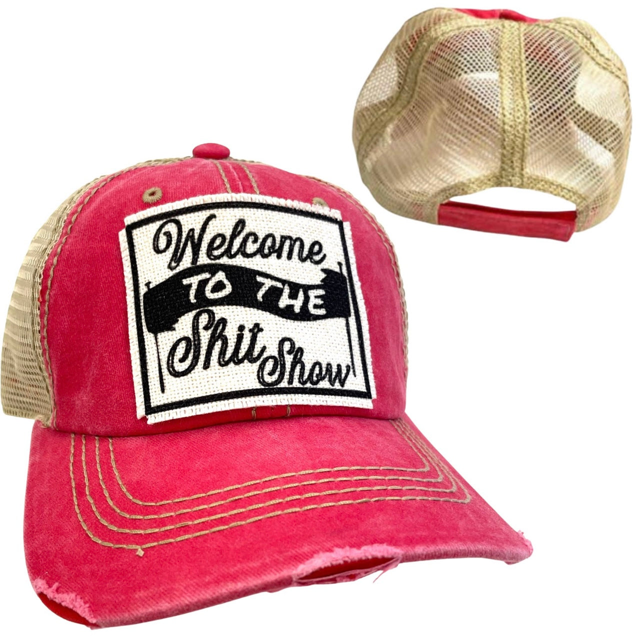 MJSTAR "Welcome To The Shit Show" Denim Baseball Cap - Adjustable Unisex Washed Dad Hat - View #12