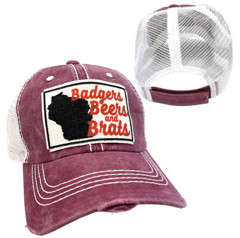 WISCONSIN BRATS, BEERS, & BADGERS UNISEX HAT